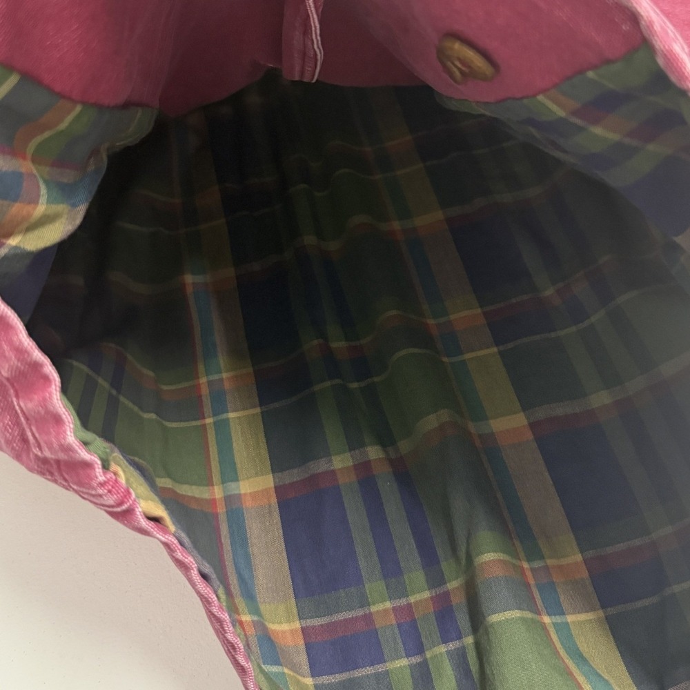 LL Bean Barn Coat Womens M Pink Good Canvas Flannel Lined Corduroy Trim Utility - Picture 4 of 5